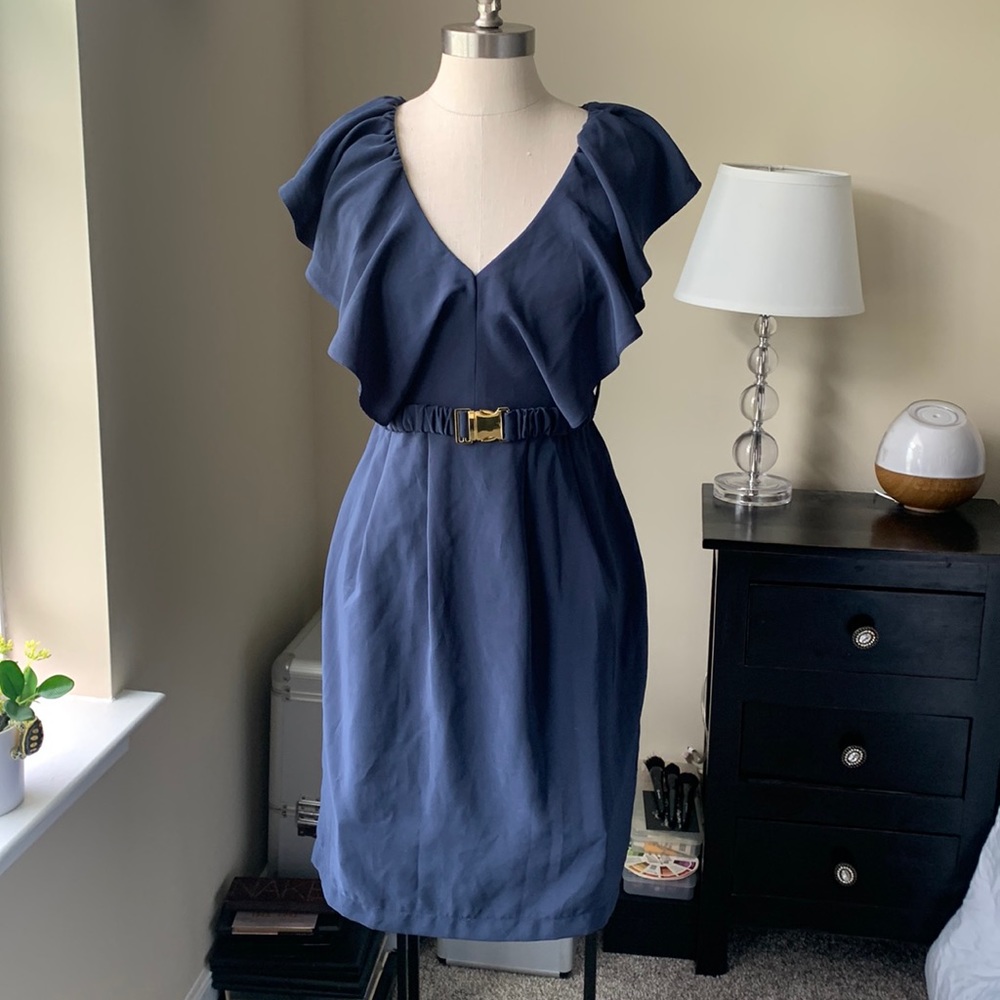 Classic navy blue sheath dress
